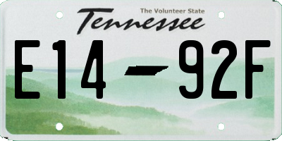 TN license plate E1492F