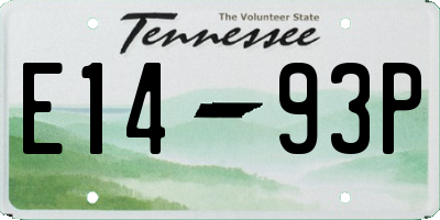 TN license plate E1493P