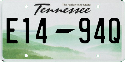 TN license plate E1494Q