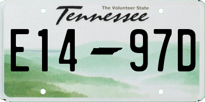 TN license plate E1497D