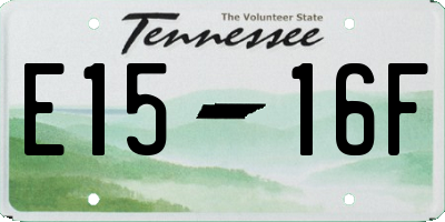 TN license plate E1516F