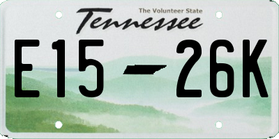 TN license plate E1526K