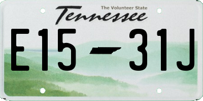 TN license plate E1531J