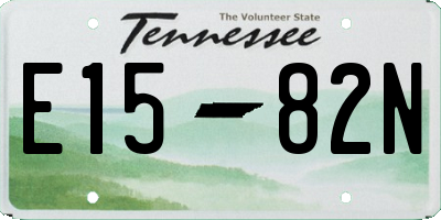 TN license plate E1582N