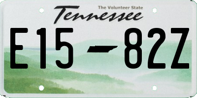TN license plate E1582Z