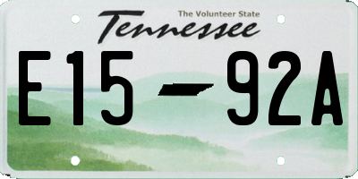 TN license plate E1592A