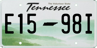 TN license plate E1598I