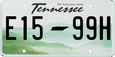 TN license plate E1599H