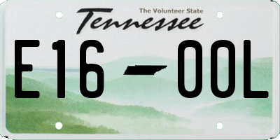 TN license plate E1600L
