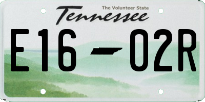 TN license plate E1602R