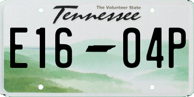 TN license plate E1604P