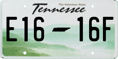 TN license plate E1616F