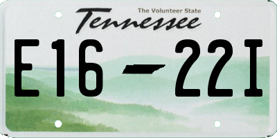 TN license plate E1622I