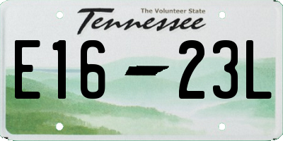 TN license plate E1623L