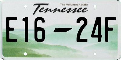 TN license plate E1624F