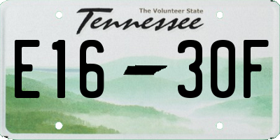 TN license plate E1630F