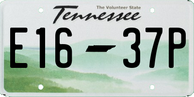TN license plate E1637P