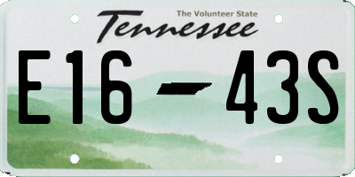 TN license plate E1643S