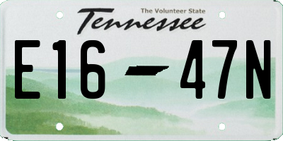 TN license plate E1647N