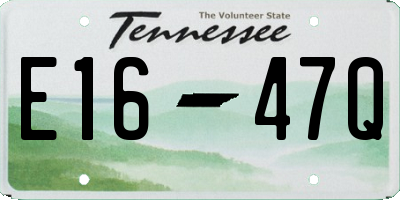 TN license plate E1647Q