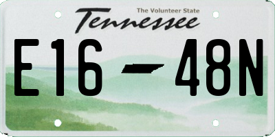 TN license plate E1648N