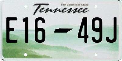 TN license plate E1649J