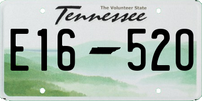 TN license plate E1652O