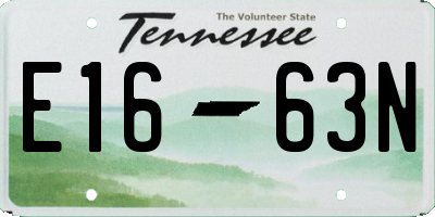 TN license plate E1663N