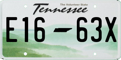 TN license plate E1663X