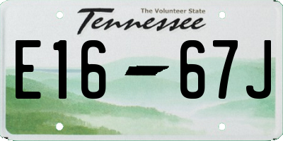 TN license plate E1667J