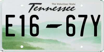 TN license plate E1667Y