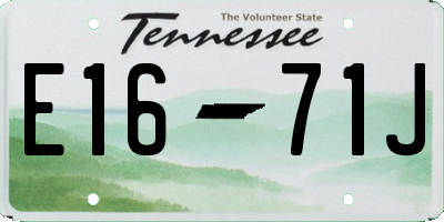 TN license plate E1671J