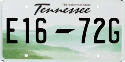 TN license plate E1672G