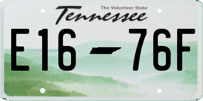 TN license plate E1676F
