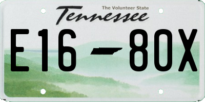TN license plate E1680X