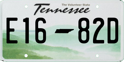 TN license plate E1682D