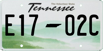 TN license plate E1702C