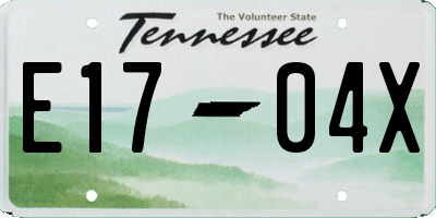TN license plate E1704X