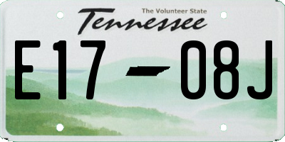 TN license plate E1708J