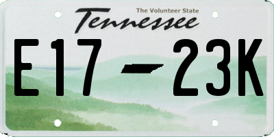 TN license plate E1723K