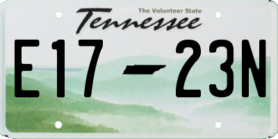 TN license plate E1723N
