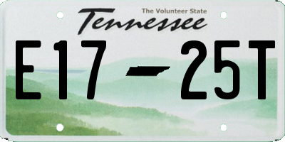 TN license plate E1725T