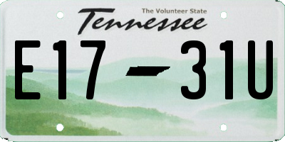 TN license plate E1731U