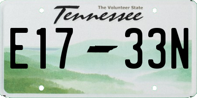 TN license plate E1733N
