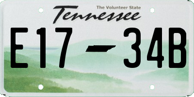 TN license plate E1734B
