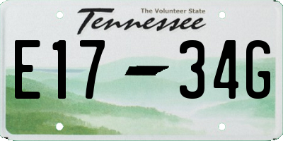 TN license plate E1734G