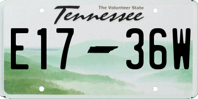 TN license plate E1736W