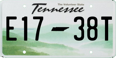 TN license plate E1738T