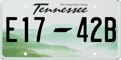 TN license plate E1742B
