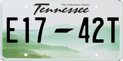 TN license plate E1742T